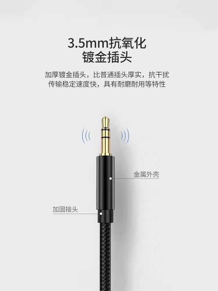 Aux Audio Cable for Car Use, 3.5mm Male-To-Male Plug, for Mobile Phones, Headphones, Computers, Dual-Ended Audio Cable, Car Connection Cable, Speaker, Headset, Universal Two-Ended Audio Data Output Cable, Pure Copper