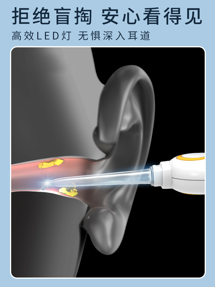 Baby Ear Pick with Light, Special Tweezers for Babies, Children's Ear Cleaning Tool, Glowing Ear Pick for Removing Earwax