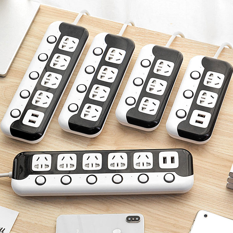 Extension line 5 8 10 meters creative wire socket with line ultra-long panel porous household plug-in multi-function with usb ultra-long plug-in row long line multi-purpose with switch sub-control stand independent switch