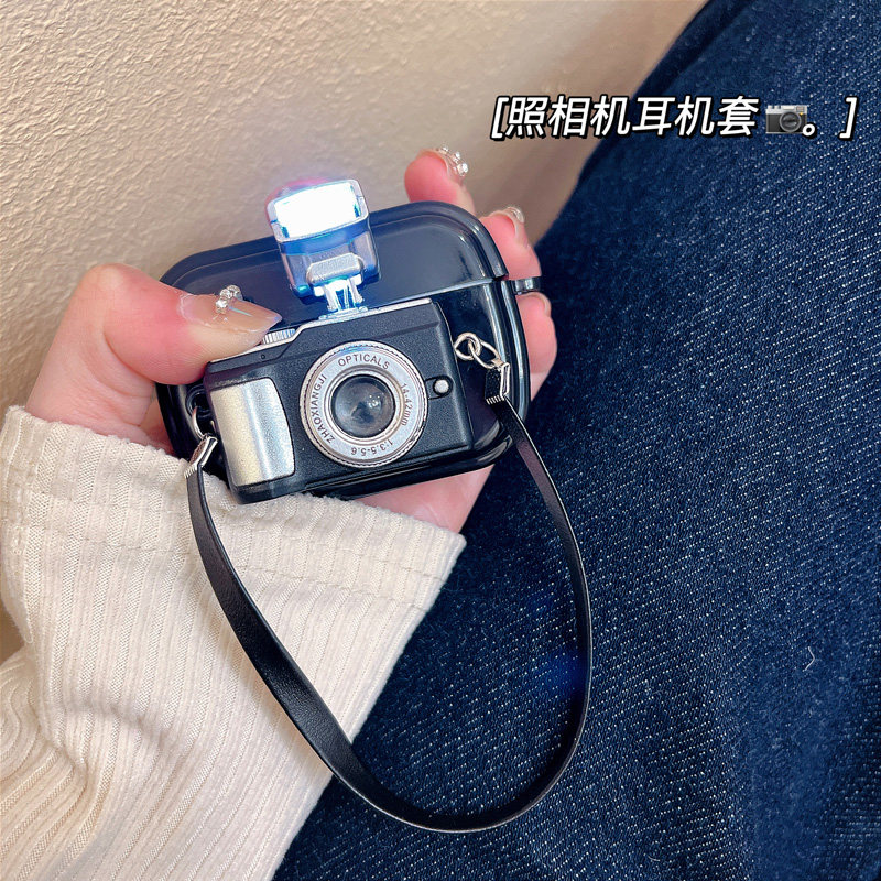 Lightning Cartoon Camera is suitable for AirPods Pro protective case AirPods3 headset sets creative in a new two or three generation Apple Bluetooth Wireless Headset Box male