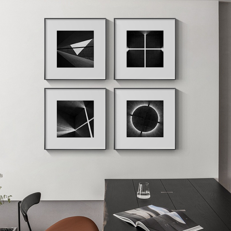 Nordic Modern Minimalist Architecture Black and White Art Photography Living Room Decorative Painting Office Wall Art Industrial Style Hanging Painting