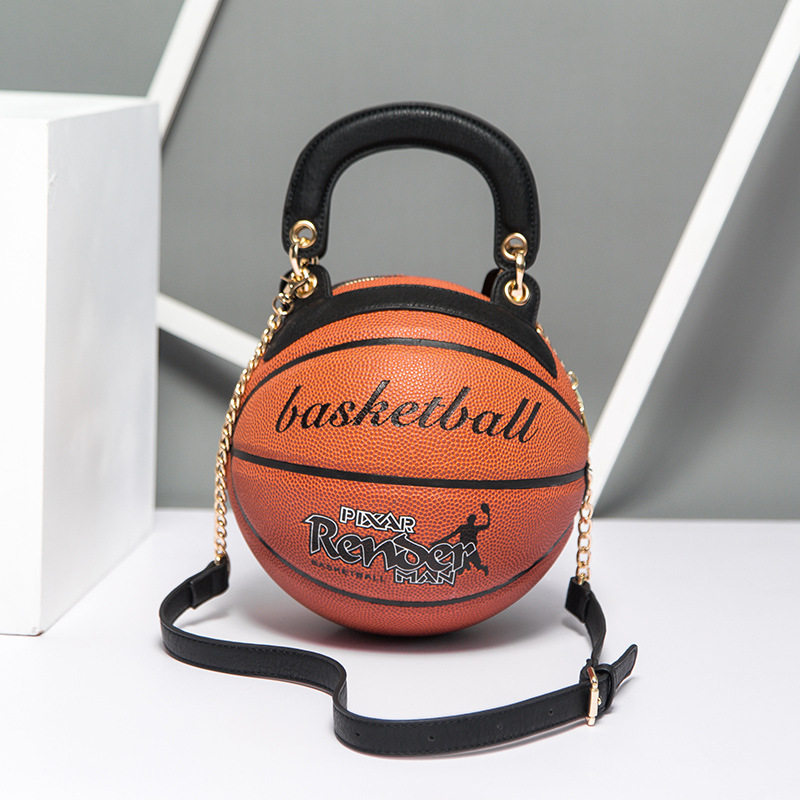 Bag girl 2020 new trend round female bag basketball styling personality single shoulder chain strand cross package