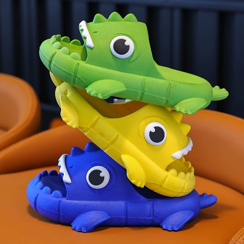 Детские тапочки для мальчиков, летний детский динозавр, мультяшные милые слайдеры, мягкая подошва