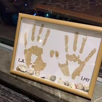 10-inch beach handprint photo frame couple handmade diy new creative homemade sand graffiti commemorative ornaments decoration