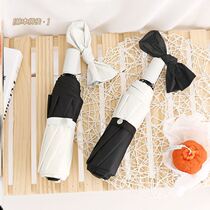 Retro Wind Umbrella Female Classical Double Layer Oil Painting Forbidden For Sunny And Rainy Use Black Glue Sun Umbrella Sunscreen Anti-UV Rays