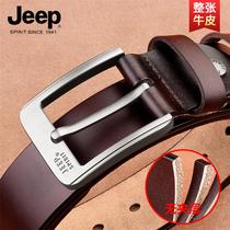 jeep gip leather strap men genuine leather needle buckle young man casual retro pure cow leather belt trendy jeans strap