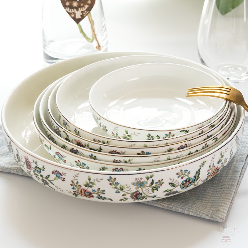Utsuwa4 only ipads porcelain dish dish soup dish 8 inches nest dish household paella round ceramic plate