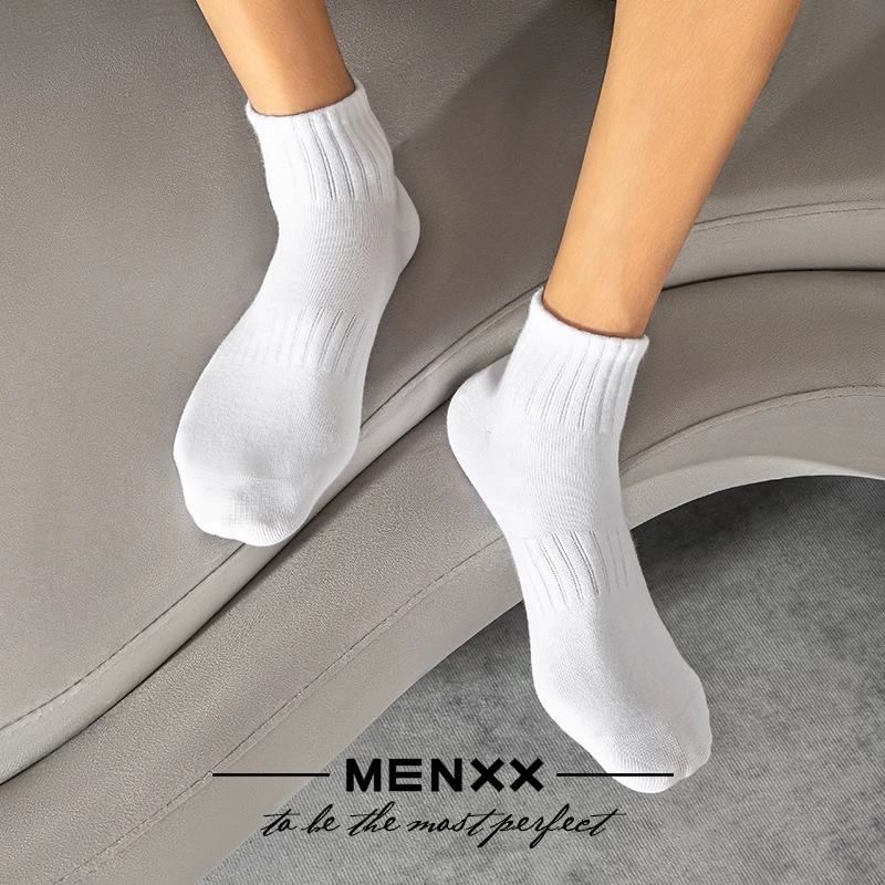 MENXX Breathable cotton summer knee socks for students, absorbs sweat and smell, mid-length