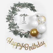 West Fawn Sen Department ins baby first birthday arrangement hundred-day balloon background wall childrens party scene decoration
