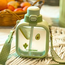 Japan Water Cup Womens Candy High Face Value Large Capacity Diagonal Satchel Cup Cute Girl Kettle Child Straw Cup Summer