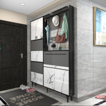 Entering door ultra-thin flip shoe cabinet household door door cabinet in one wall narrow high vertical with hanging gear changing stool