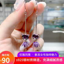 S925 pure silver minimalist with crystal stream Suchangi earline female small fox earrings 2022 New wave qi and earrings