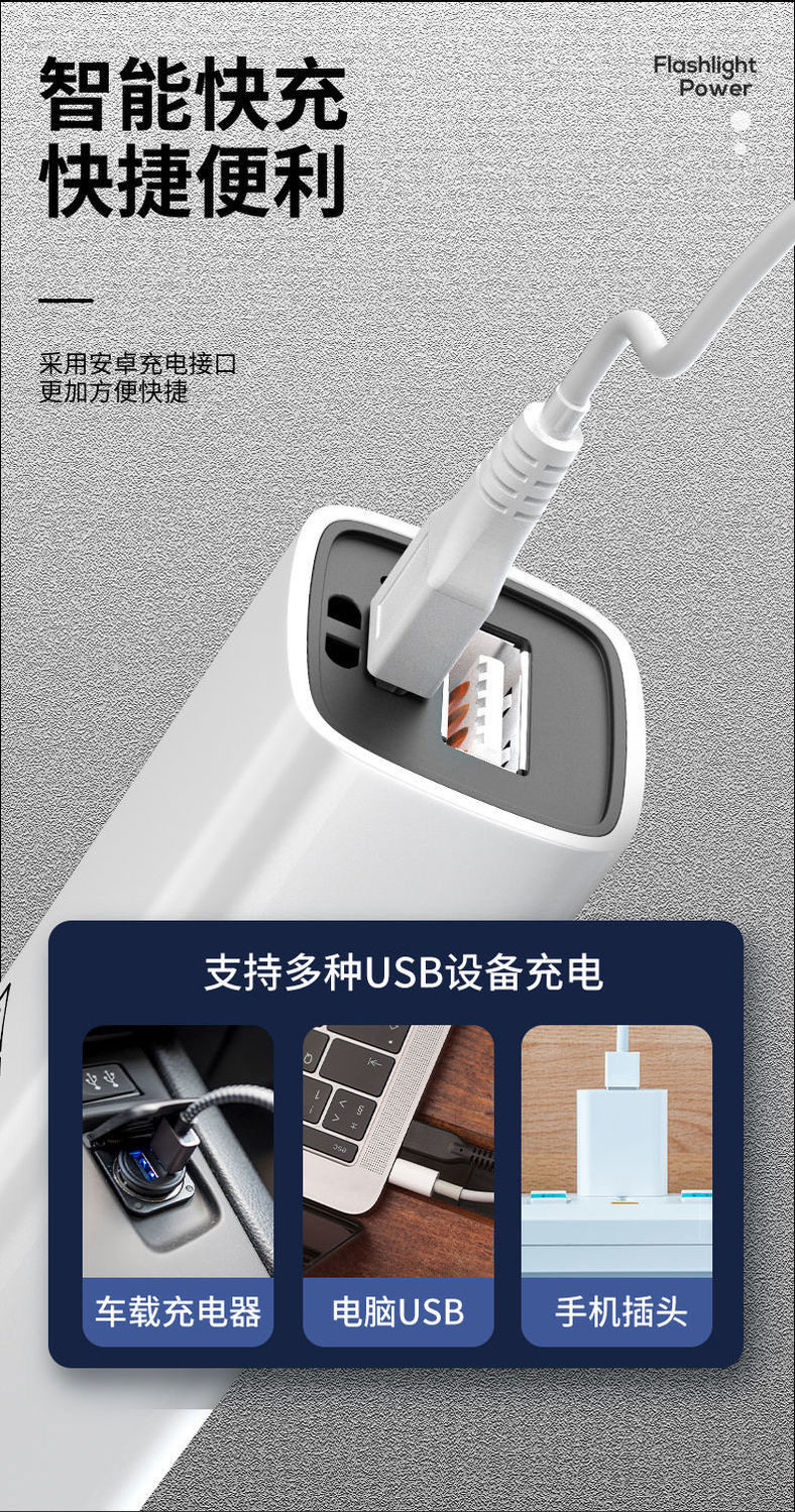 CRISPI 迷你充电 强光手电 IPX6级防水 图7