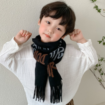 Korean childrens scarf winter boys imitation cashmere letters girls autumn and winter baby collar fashion wild baby warm