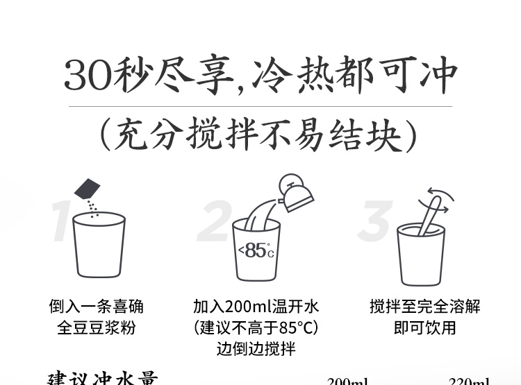 喜确｜纯豆浆粉/早餐冷泡豆乳豆奶粉