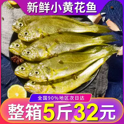 Fresh small yellow flower fish 12-14 kg sea fishing frozen small yellow fish deep-sea fish Seafood aquatic non-large yellow fish