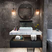 Marble light luxury bathroom cabinet combination Simple modern bathroom small apartment hand-washing washbasin Bathroom sink