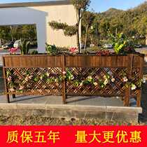 Restaurant partition flower rack anti-corrosion wood fence flower pot rack Outdoor balcony decorative flower trough Indoor courtyard flower box fence