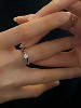 Ring for Women 925 Silver Couple Ring Japanese and Korean Simple Ins Pearl Wave-Shaped Combination Student Personalized Ring Jewelry