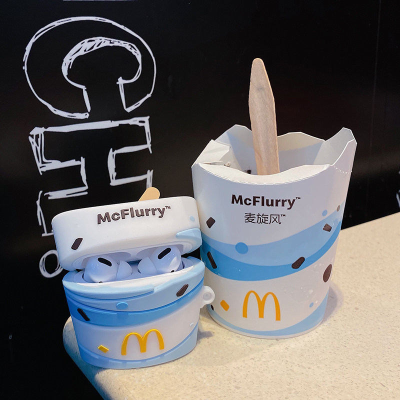 Moron apply airpods protective sleeves Apple airpodspro shell wireless headphones sleeve 2 second-generation silicone gel softshell cartoon minimalist couple McDonald's cyclone cute anti-fall full bag ins shell
