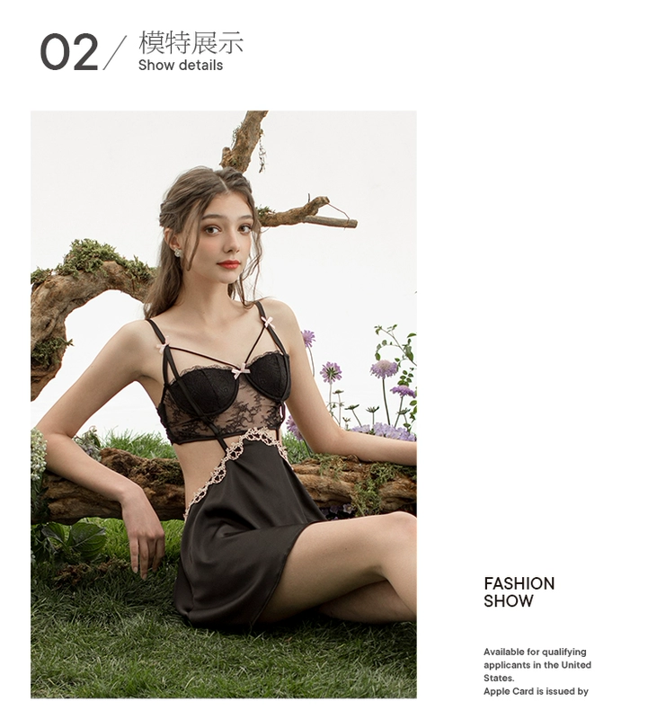 Jiaohe UP & DOWN váy ngủ gợi cảm tinh khiết ham muốn phong cách phòng riêng đẹp lưng Pháp treo váy ngắn ren cao cấp nữ váy ngủ gợi cảm nhất đồ ngủ cực sexy