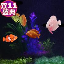 Luminous fake fish can float simulation for swimming fluorescent fish tank building with small goldfish soft glue color decorations aquarium