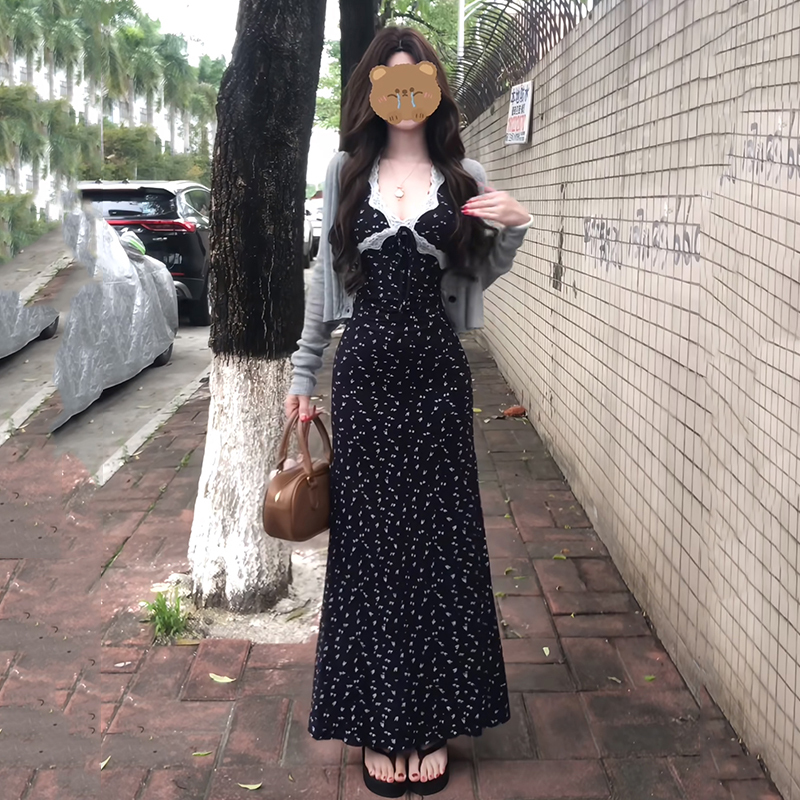 Summer Long Halter Neck Dress, Perfect for Early Summer, Stylish Women's Sun Protection Long Dress, Summer Outfit Set, Trendy