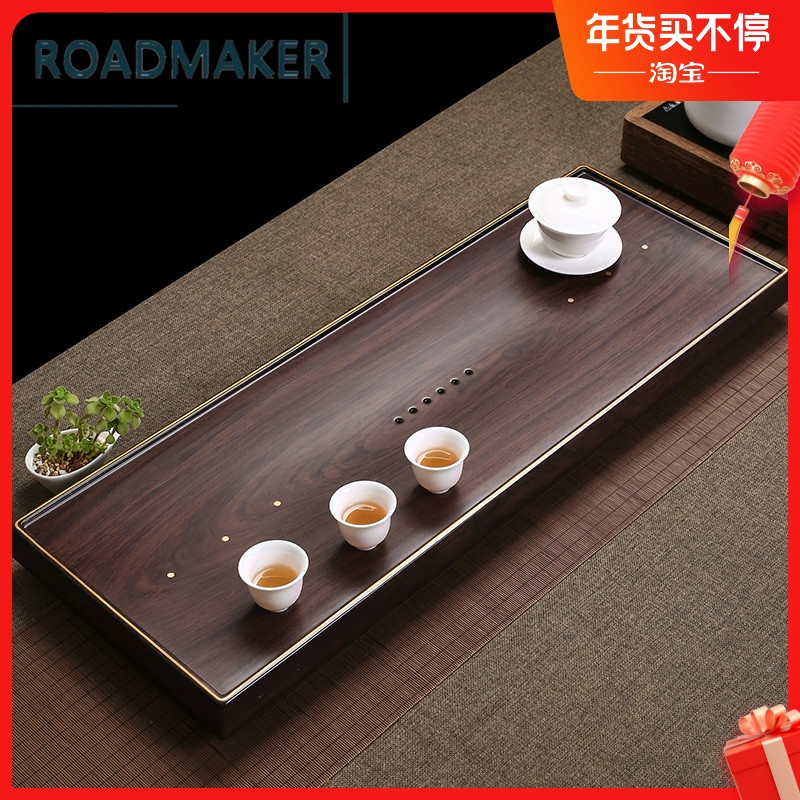 Rhodemeco Ebony Tea Tray Home Office Tea Tray Whole solid wood tea table size tea sea kung fu tea set