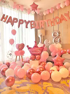 -Happy birthday party balloons set up the background wall