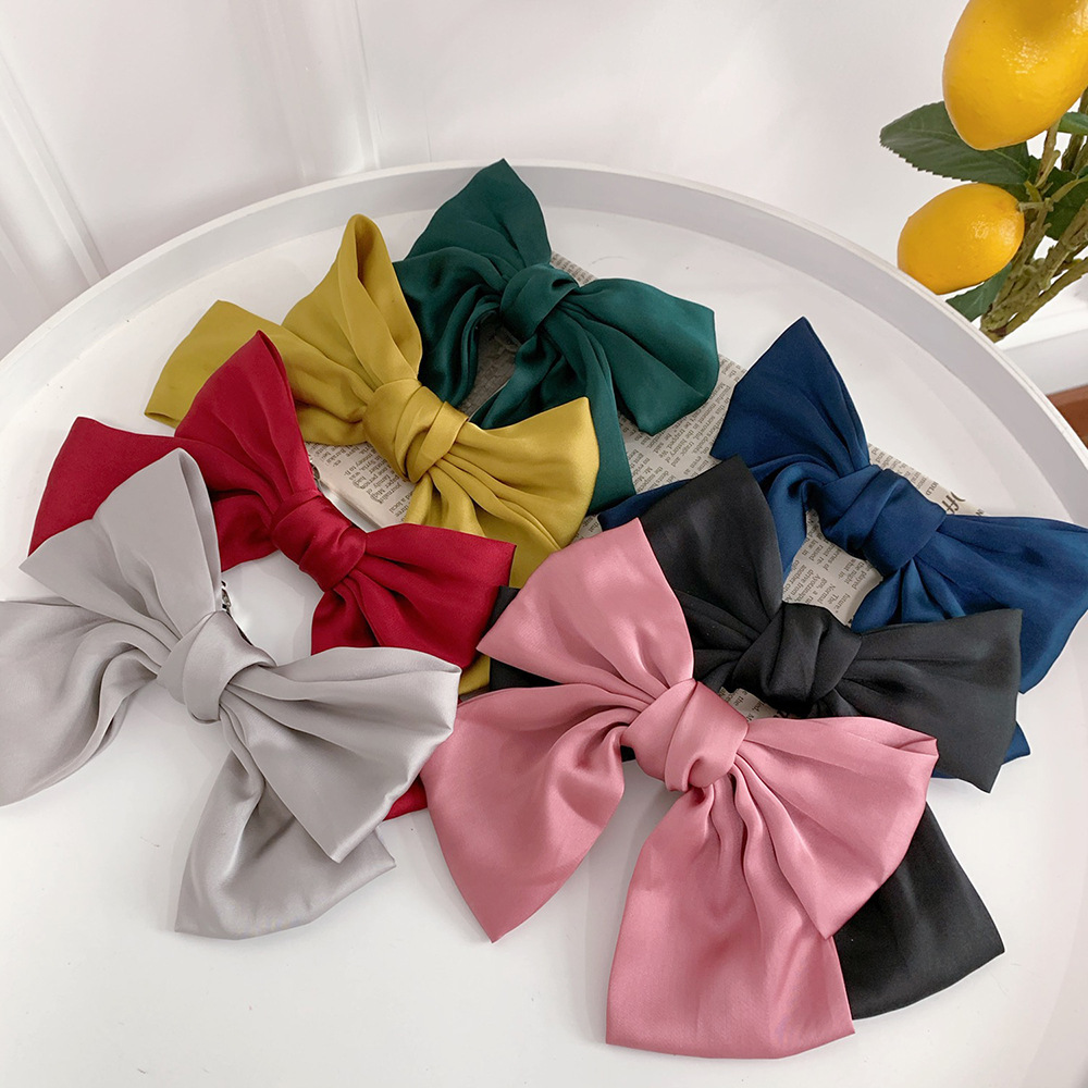 Korean ins super large net red bow hairpin satin style sweet Japanese Korean style ins head decoration clip