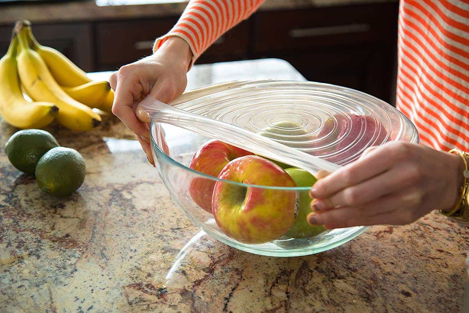 6 sets of food grade silicone gel preservation cover preservation film can be reused with oven plate seal lid refrigerated lid