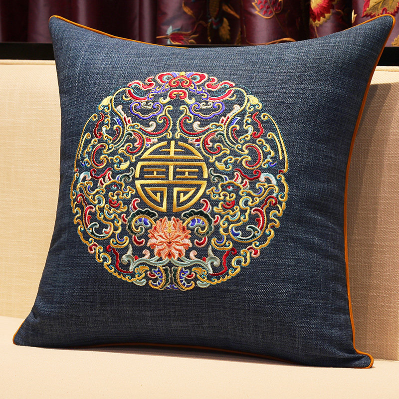 New Chinese style mahogany sofa pillow cushion Chinese style living room headrest backrest pillowcase lumbar support pillow contains core