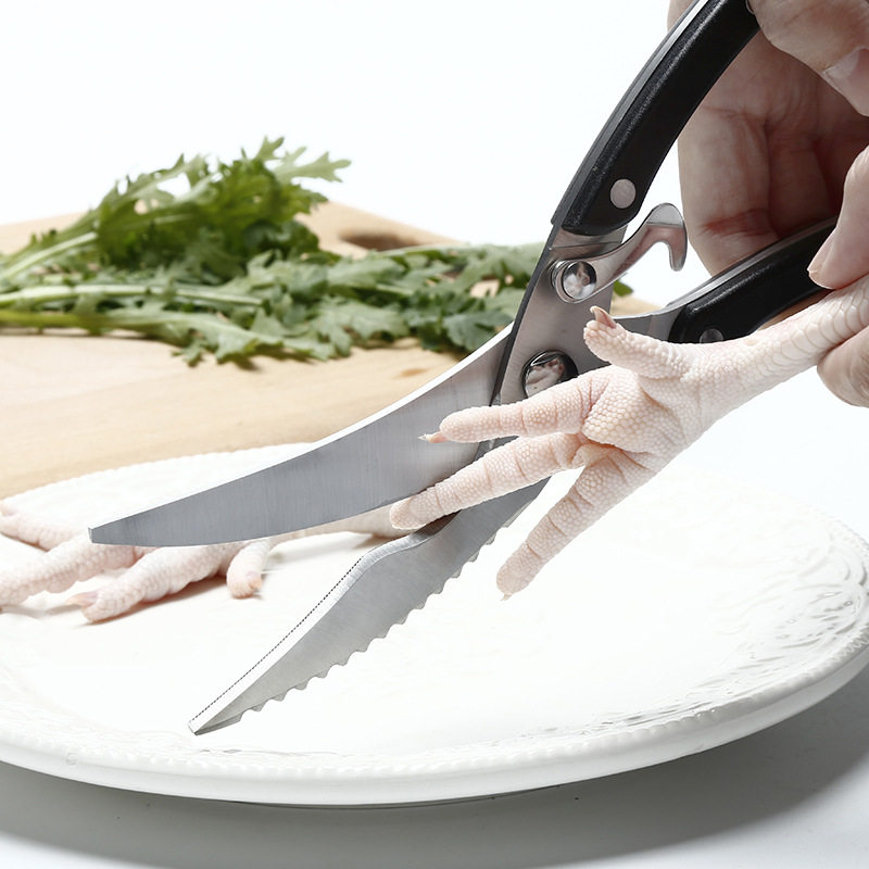 Multifunctional kitchen scissors chicken bone scissors scissors household stainless steel strong chicken fish scissors food household scissors