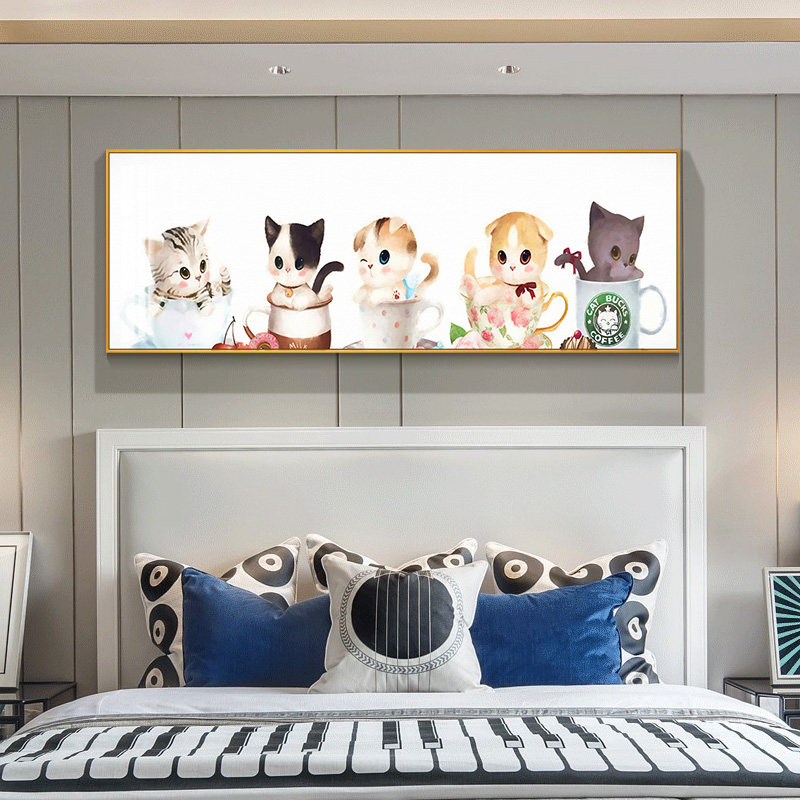 Modern Minimalist Bedroom Decoration Painting Children Room Bedside Painting Soft Fitting Master Bedroom Wall Hanging Painting Nordic Creative Crystal Porcelain Painting