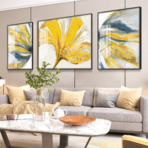 Abstract living room triptych decorative painting atmospheric sofa background wall hanging painting European crystal porcelain painting modern light luxury mural