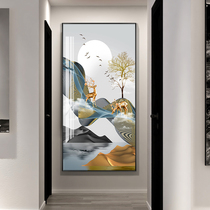  Modern and simple entrance decoration painting corridor aisle hanging painting Living room corridor mural inlaid diamond crystal porcelain painting Fu Lu Gaosheng