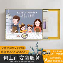 Electric Meter Box Decoration Painting Modern Minima Mural Creative Shield Multimedia Box Hang Painting Electric Gate Box Crystal Porcelain Painting