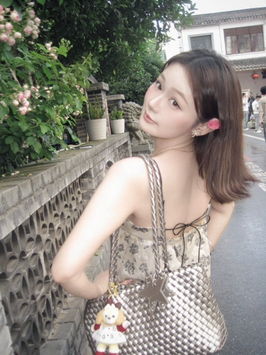 Плетеная оригинальная дизайнерская летняя барсетка, сумка на одно плечо