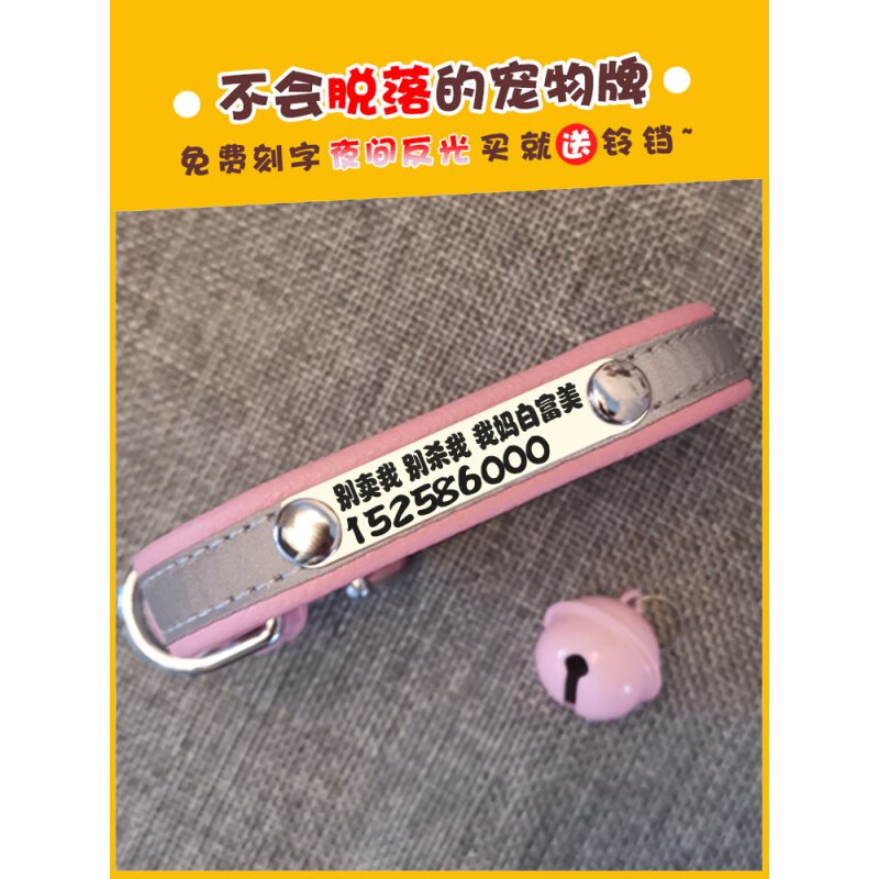 Dog card Custom Item Circle Bell Dogs Cat Kitty Anti-Throw Cat Lettering Nameplate Small Dog Necklace Pet Pendant