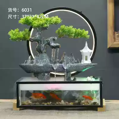 Creative fish tank living room small household desktop TV cabinet ecological aquarium circulating water glass goldfish tank