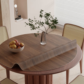 Round dining table mat imitation wood grain walnut log style Round dining table mat imitation wood grain walnut log style