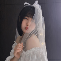 Head yarn bridal wedding dress supersensonian double collar certificate photo props children little girl Princess Pomong Butterfly knot