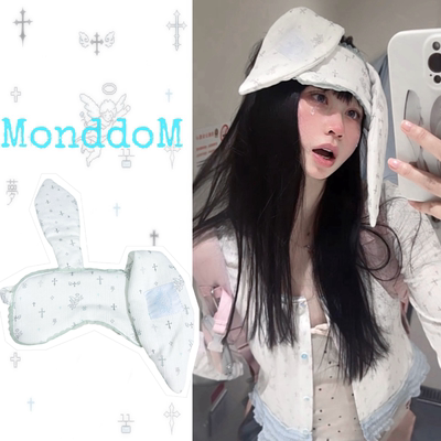MonddoM·SS [Official Version] Original Little Angel Printed Rabbit Ear Eye Mask Leg Covers