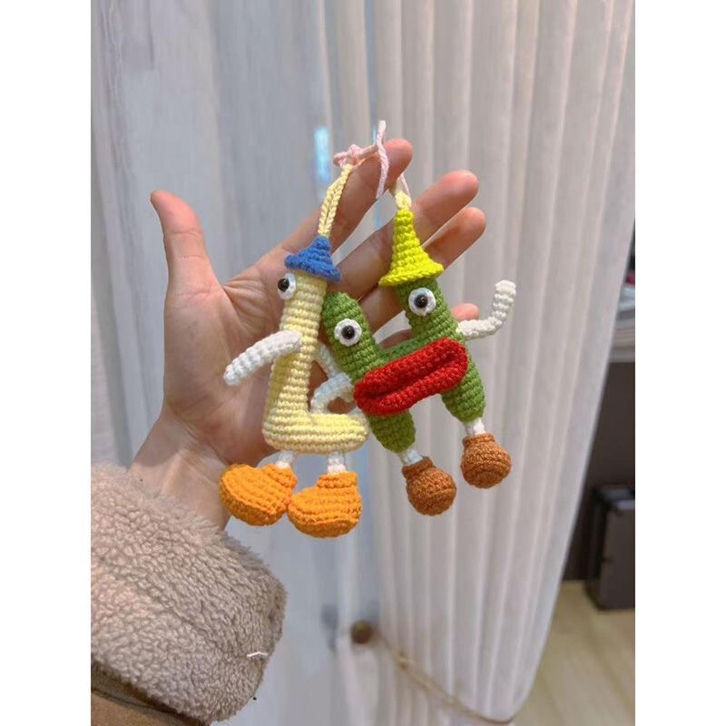 26 Letters Handmade Crochet DIY Bag Pendant Couple Name Keychain Best Friend Matching Material Kit New