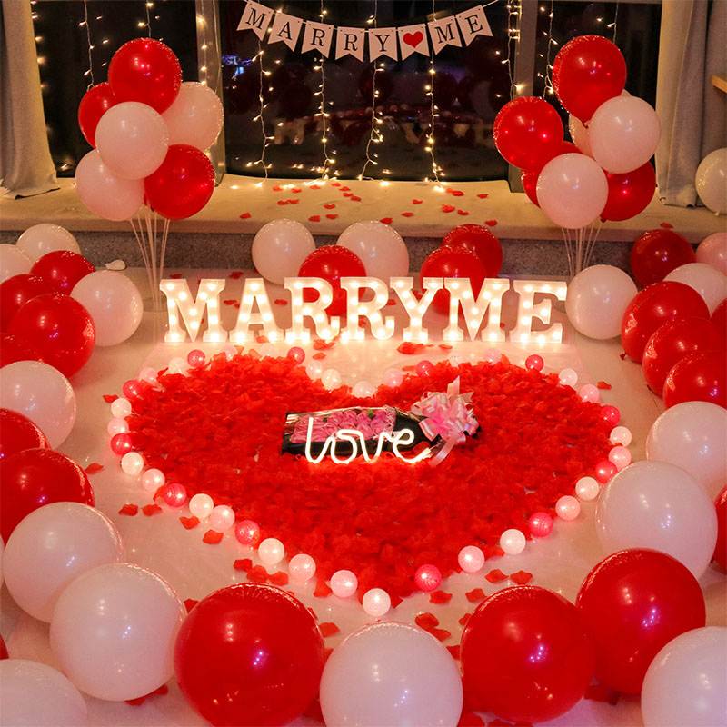 Proposal decoration creative supplies indoor package confession props artifact letter lamp room scene romantic surprise