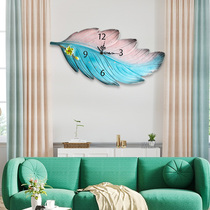 Feather Hanging Clock Fashion Hanging Watch Modern Minimalist Personality Creative Super Silent Clock Hanging Wall Art Timepiece Quartz Clock