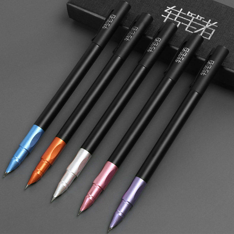 Transfer writer pen metal student special aluminum alloy pen lever men's upscale texture frosted pen ink sack can replace practicing character business office sign pen gift gift-giving gift-free lettering box dress