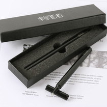 Neutral pen metal pen pole turn author heavy hand feeling wear-resistant business student exam practice character marker oil signature brass carbon pen heavy texture atmosphere writing personality pen Stationery Gift