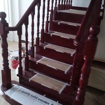 The entire ladder plus solid wood cabinets solid wood internet celebrity stair treads glass stair guardrails custom solid wood handrails stair customization