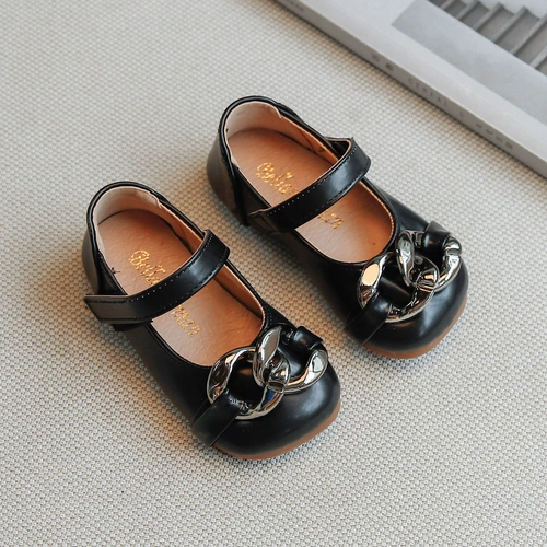 Нескользящая модная обувь для принцессы на липучке для кожаной обуви, модель весна/осень 2021 года, мягкая подошва